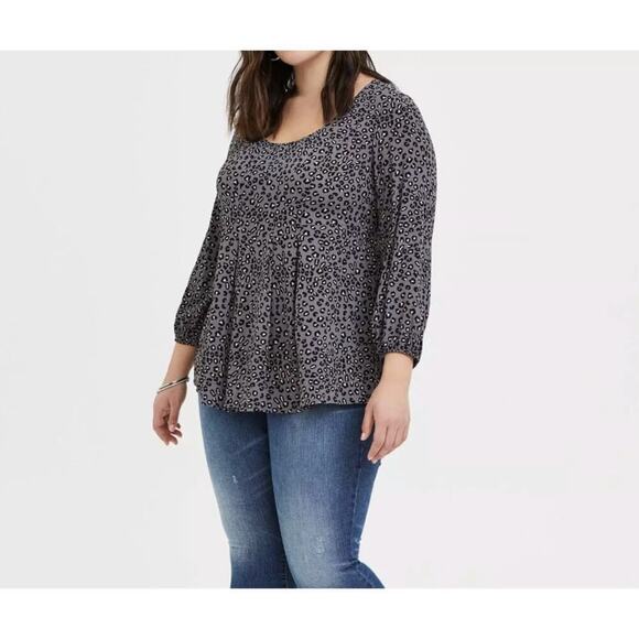 Torrid Fit And Flare Crinkle Gauze Top Size 1 - Picture 2 of 13